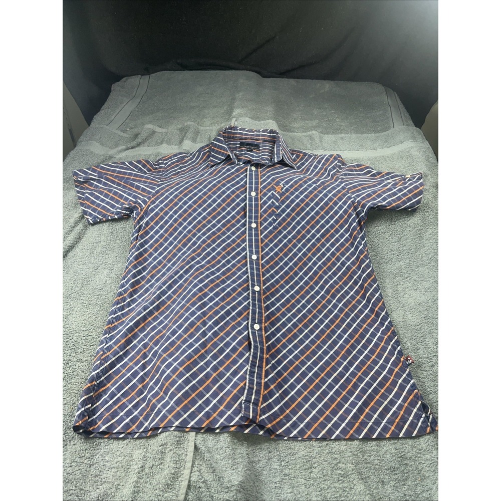 Phat Farm Mens Shirt Size XL  Button Front Short‎ Sleeve Plaid Cotton Multicolor